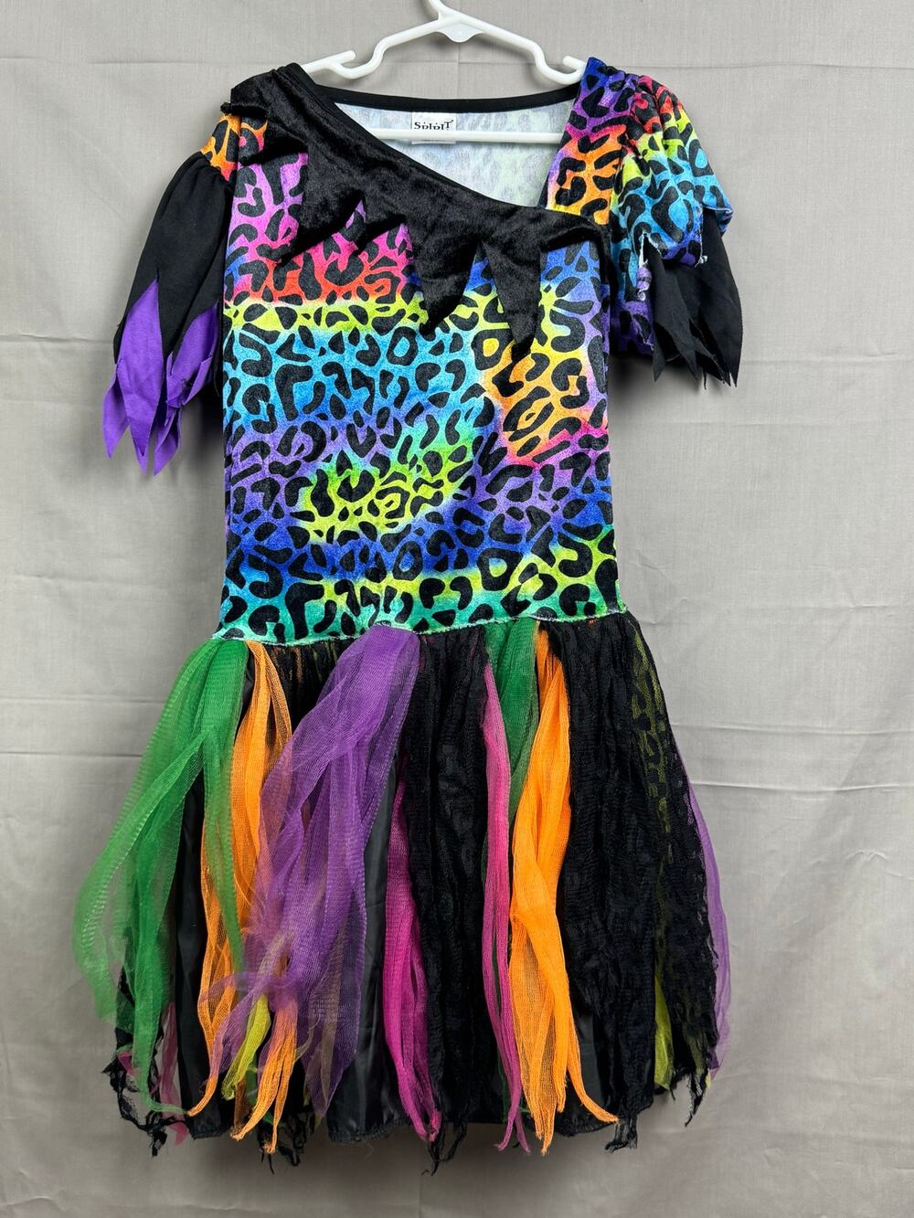 Spirit Girls Rainbow Leopard Cat Costume, Size M